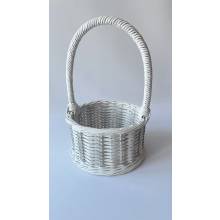 Корзина белая/ серая круглая D 25 h14 hh 40 см