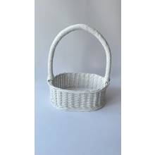 Корзинка из лозы белая 36 х27 h 13  hh 36 см