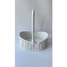 Корзинка из лозы белая 40 х 30 h 13/17  hh 45 см