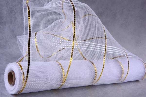 Сетка с шир. зол. пол. Корея 50 см 9 м белая