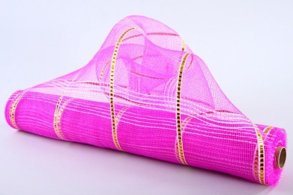Сетка с шир. зол. пол. Корея 50 см 9 м малина
