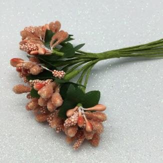 Букетики тычинок 12 шт (веточек). персиковый