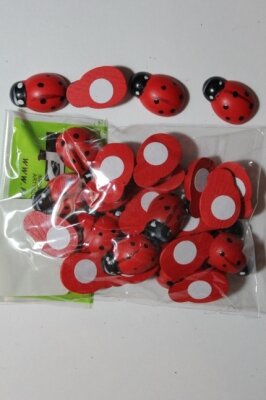 Божья коровка на липучке 2,5см (24шт)